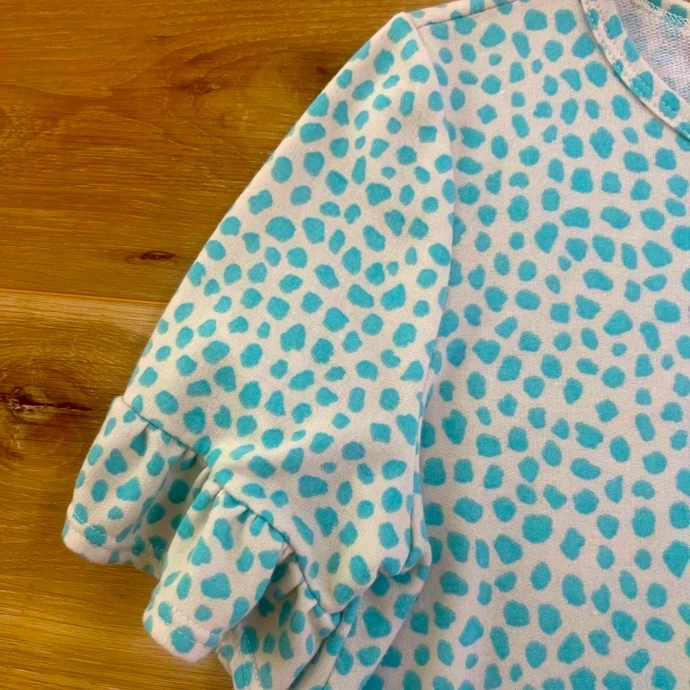 Ces Femme Cheetah Peplum Blouse. Women's Sz-M Teal | White | Soft | Chic| EUC - Picture 3 of 5